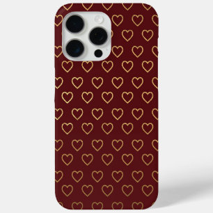Coque iPhone 15 Pro Max Coeur d'or élégant