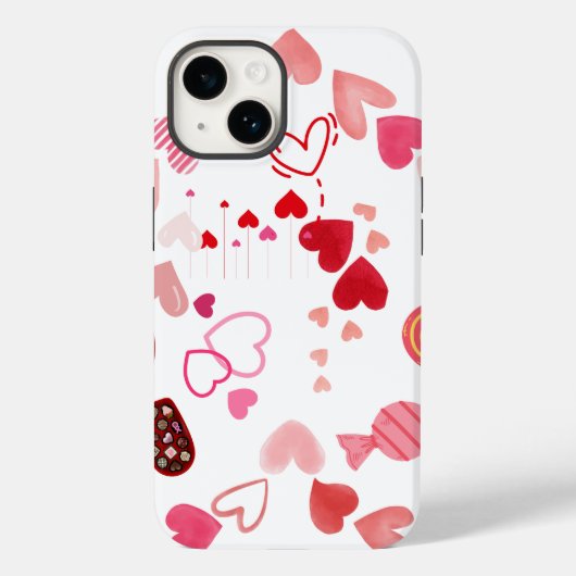 Coques Case-Mate iPhone Cœur doux autour de bonbons doux (Verso)
