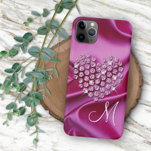 Case-Mate iPhone Case Cœur en diamants étincelants roses personnalisés A