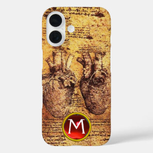 Coques iPhone 16 Coeur et ses vaisseaux sanguins Parchemin Gem Mono