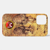 Coques Case-Mate iPhone Coeur et ses vaisseaux sanguins Parchemin Gem Mono (Verso (horizontal))