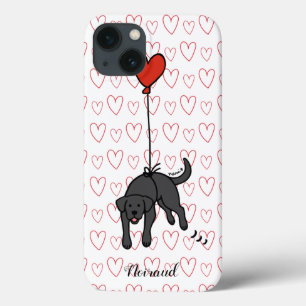 Case-Mate iPhone Case Coeur floral noir du Labrador 