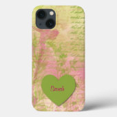 Coques Case-Mate iPhone Coeur floral vert (Verso)