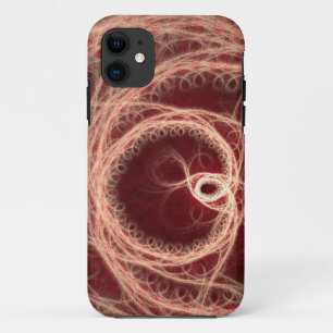 Coque iPhone 11 Coeur fractal rouge