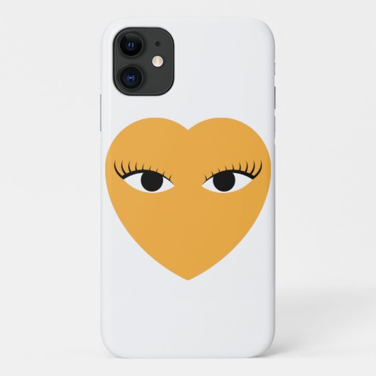Coques Case-Mate iPhone Coeur mignon avec les yeux sur blanc (Dos)