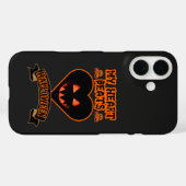 Coques Case-Mate iPhone Coeur noir Halloween Citrouille mal visage Éffraya (Verso (horizontal))