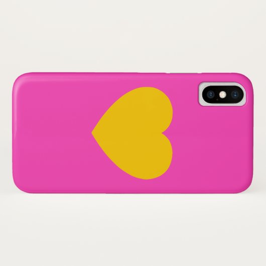 Coques Case-Mate iPhone Coeur or jaune (Dos (Horizontal))
