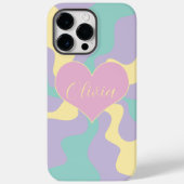 Coques Case-Mate iPhone Coeur personnalisé - Rose pastel, Jaune, Violet & (Verso)