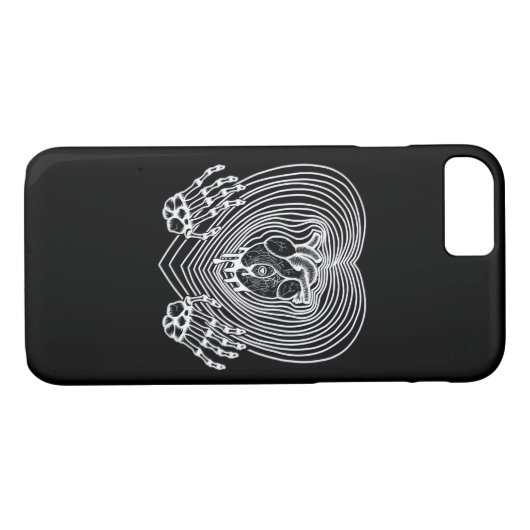 Coques Case-Mate iPhone Coeur Pleurant En Blanc - Skeleton Coeurs Mains (Dos (Horizontal))