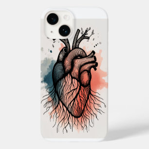 Coque Pour iPhone 14 Coeur racine de l'arbre - Art de la ligne d'âme