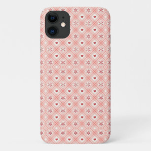 Case-Mate iPhone Case Coeur Red Snowflake En Motif rose Rétro sans coutu