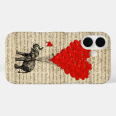 Coques Case-Mate iPhone Coeur romantique éléphant (Verso (horizontal))