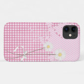 Coques Case-Mate iPhone coeur rose abstrait et marguerites (Dos (Horizontal))