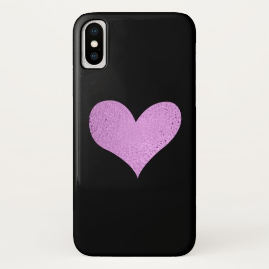 Coques Case-Mate iPhone Coeur rose et boîtier de téléphone noir (Dos)