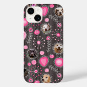 Coques Case-Mate iPhone Coeur rose mignon et Flower Chien Maman Photo Coll (Verso)