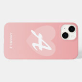 Coques Case-Mate iPhone Coeur rose pâle personnalisé (Verso (horizontal))