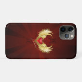 Coques Case-Mate iPhone Coeur rouge avec ailes d'or (Dos (Horizontal))