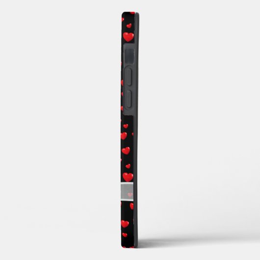 Coques Case-Mate iPhone coeur rouge et arc sur noir (Verso / Gauche)