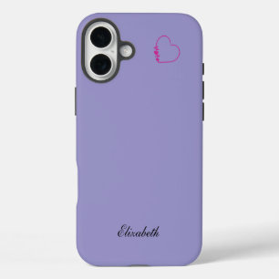 Coques iPhone 16 Plus cœur rouge forme fond coloré personnalisé