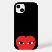 Coques Case-Mate iPhone Coeur rouge mignon élégant avec yeux (Verso)