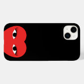 Coques Case-Mate iPhone Coeur rouge mignon élégant avec yeux (Verso (horizontal))