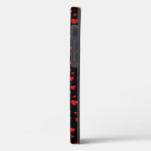 Coques Case-Mate iPhone coeur rouge sur noir (Verso / Gauche)