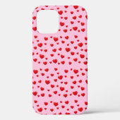 Coques Case-Mate iPhone coeur rouge sur rose (Verso)