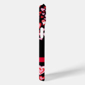 Coques Case-Mate iPhone Coeur ruban rouge rose et noir nom (Verso / Droite)