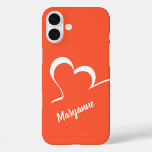 Coques iPhone 16 Plus Coeur stylisé personnalisées nom et des boîtiers d