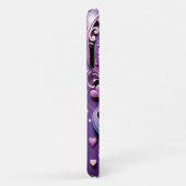 Coques Case-Mate iPhone Coeur violet romantique moderne (Dos/Droite)