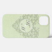 Coques Case-Mate iPhone CoeurChic Lime Vert lin Damas Coeur (Verso (horizontal))