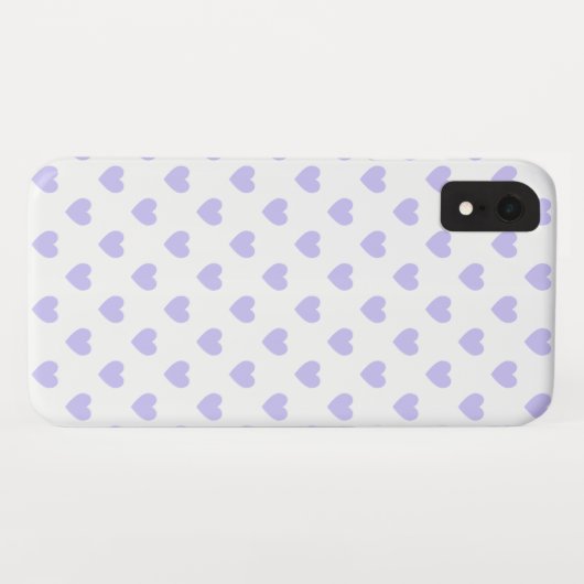 Coques Case-Mate iPhone Coeurs à points Polka violet (Dos (Horizontal))