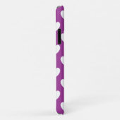 Coques Case-Mate iPhone Cœurs à pois blancs sur violet (Dos/Droite)