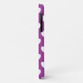 Coques Case-Mate iPhone Cœurs à pois blancs sur violet (Dos/Gauche)
