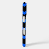 Coques Case-Mate iPhone Cœurs à pois bleus sur fond noir (Verso / Droite)