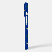 Coques Case-Mate iPhone Cœurs à pois de teintes bleu paon (Verso / Gauche)