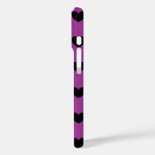 Coques Case-Mate iPhone Cœurs à pois noirs sur violet (Verso / Gauche)