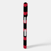 Coques Case-Mate iPhone Cœurs à pois rouges sur fond noir (Verso / Droite)