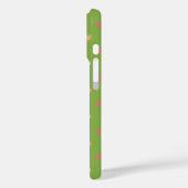 Coques Case-Mate iPhone Cœurs à pois sur fond de verdure verte (Verso / Gauche)