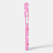 Coques Case-Mate iPhone Cœurs à pois sur fond rose (Verso / Gauche)