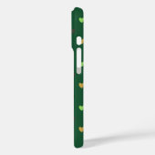 Coques Case-Mate iPhone Cœurs à pois sur fond vert forêt (Verso / Gauche)