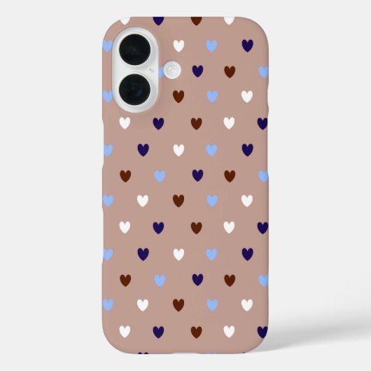 Coques Case-Mate iPhone Cœurs à pois sur marron clair (Verso)