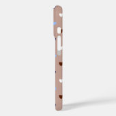 Coques Case-Mate iPhone Cœurs à pois sur marron clair (Verso / Gauche)