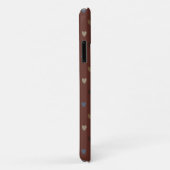 Coques Case-Mate iPhone Cœurs à pois sur marron kilim (Dos/Droite)