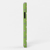 Coques Case-Mate iPhone Cœurs à pois sur verdure verte (Dos/Droite)