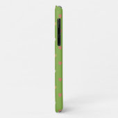 Coques Case-Mate iPhone Cœurs à pois sur verdure verte (Dos/Gauche)