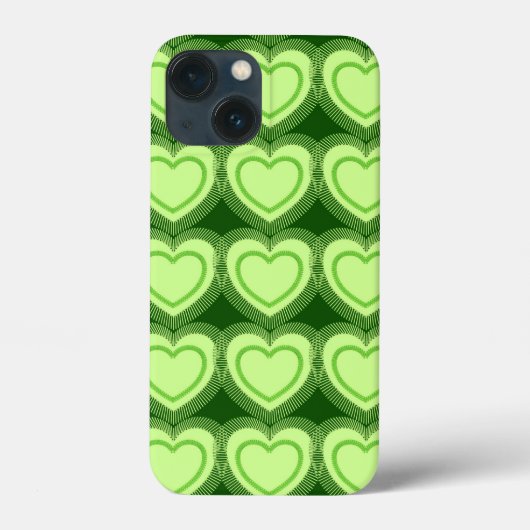 Coques Case-Mate iPhone Coeurs Abstraits modernes - Vert citron vert (Verso)