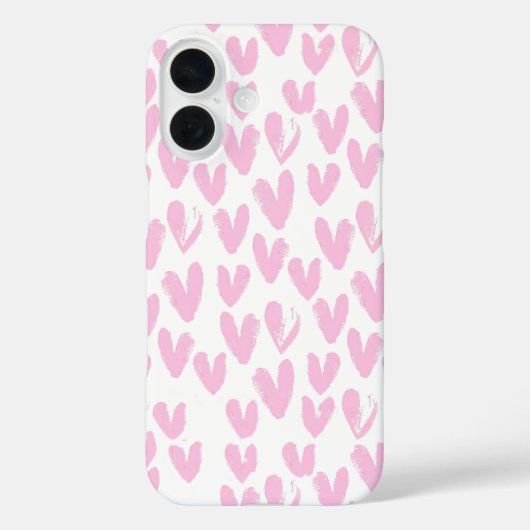 Coques Case-Mate iPhone Coeurs Abstraits roses sur blanc (Verso)