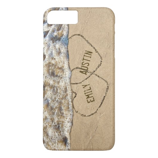 Coques Case-Mate iPhone Coeurs amoureux de plage (Dos)