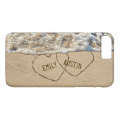 Coques Case-Mate iPhone Coeurs amoureux de plage (Dos (Horizontal))